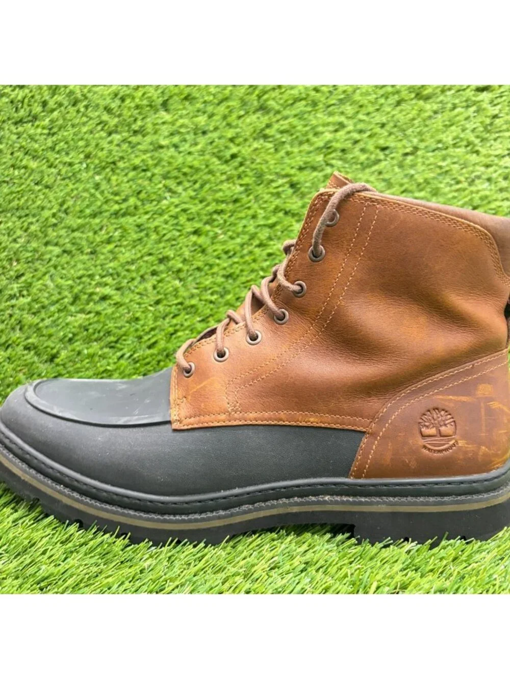 Timberland Port Union Mens Size 11 Brown Black Outdoor Waterproof Moc-Toe Boots